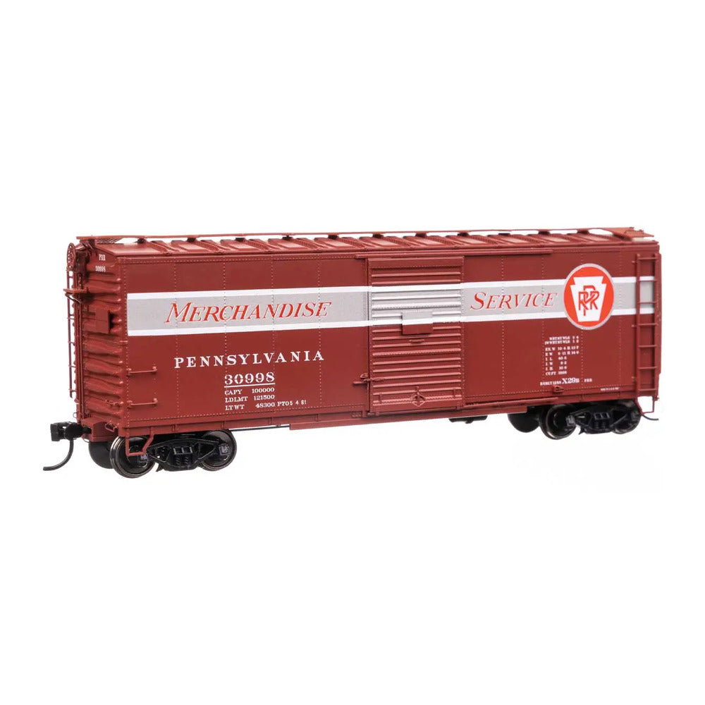walthers proto 920 102319 ho scale 40 x29b boxcar ready to run pennsylvania railroad 30998 merchandise service with stiffeners