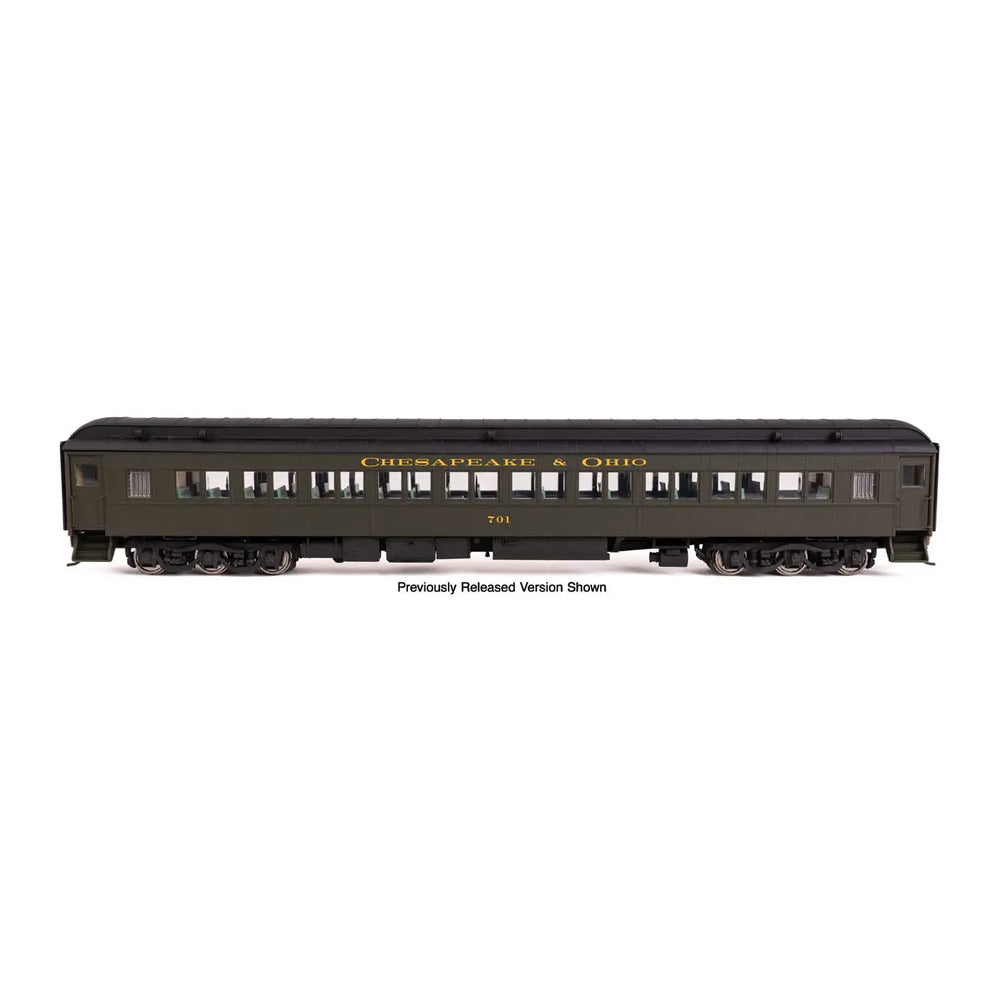 walthers proto 920 17604 ho scale 82 pullman built heavyweight paired window coach lighted ready to run chesapeake ohio green 701