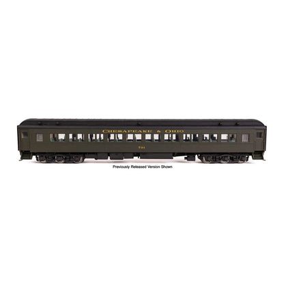 walthers proto 920 17604 ho scale 82 pullman built heavyweight paired window coach lighted ready to run chesapeake ohio green 701