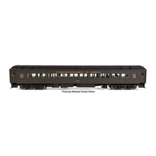 walthers proto 920 17604 ho scale 82 pullman built heavyweight paired window coach lighted ready to run chesapeake ohio green 701