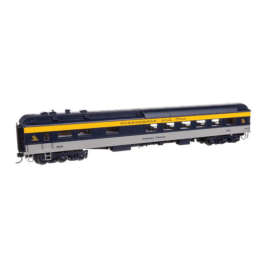 walthers proto 920 17701 ho scale 82 pullman built heavyweight 36 seat diner lighted ready to run chesapeake ohio tri color 968 frances tavern
