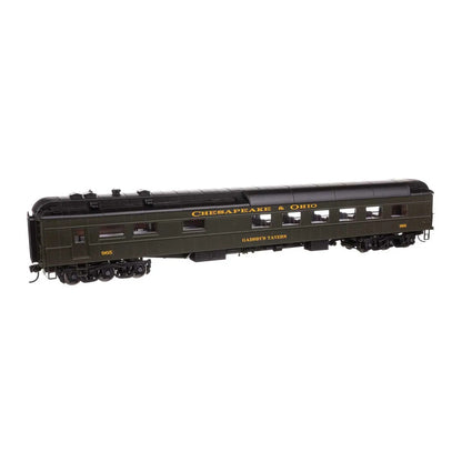 walthers proto 920 17703 ho scale 82 pullman built heavyweight 36 seat diner lighted ready to run chesapeake ohio green 965 gadsbys tavern