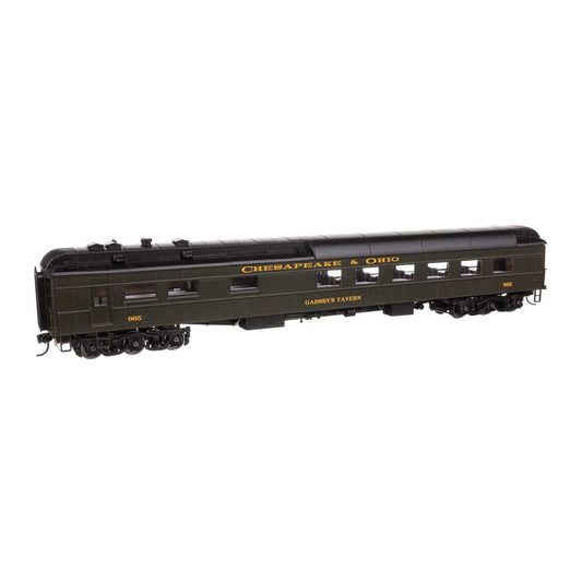 walthers proto 920 17703 ho scale 82 pullman built heavyweight 36 seat diner lighted ready to run chesapeake ohio green 965 gadsbys tavern