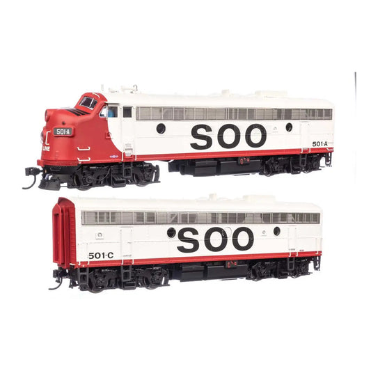 walthers proto 920 42554 ho scale emd fp7 f7b loksound 5 sound dcc soo line 501a 501c white red black