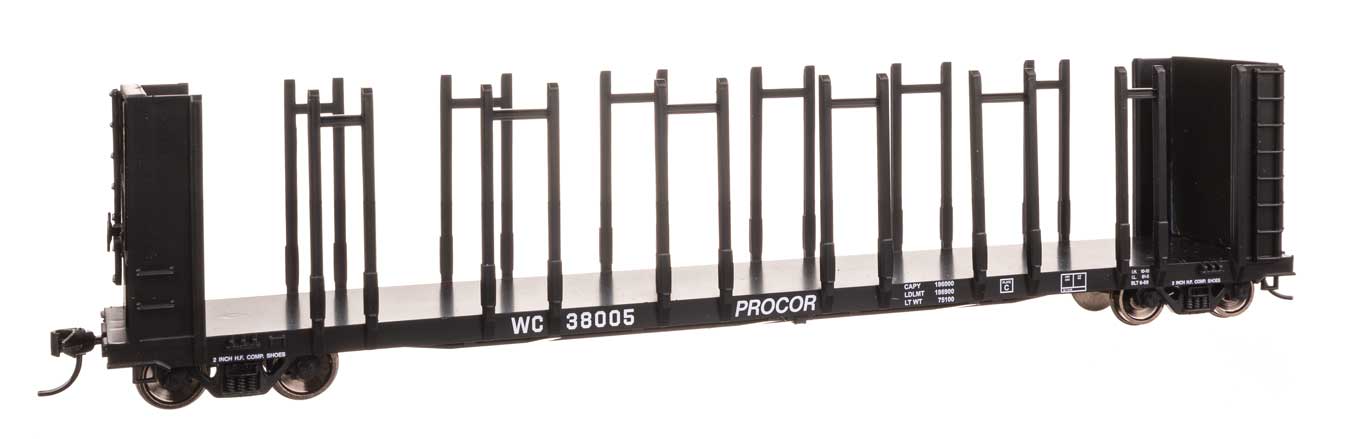 Walthers Mainline 50819 HO Scale 63' Pulpwood Flatcar - Ready to Run -- Wisconsi