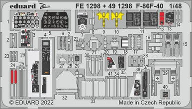 Eduard FE1298 1/48 F-86F-40 for Airfix Photo Etch Detail Set