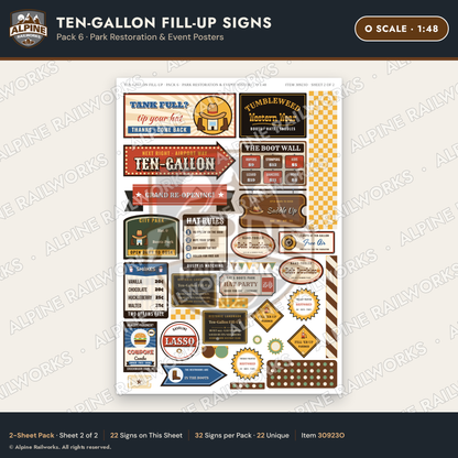 Alpine Railworks 30923O O Scale Roadside Attraction Signs - Cowboy Hat
