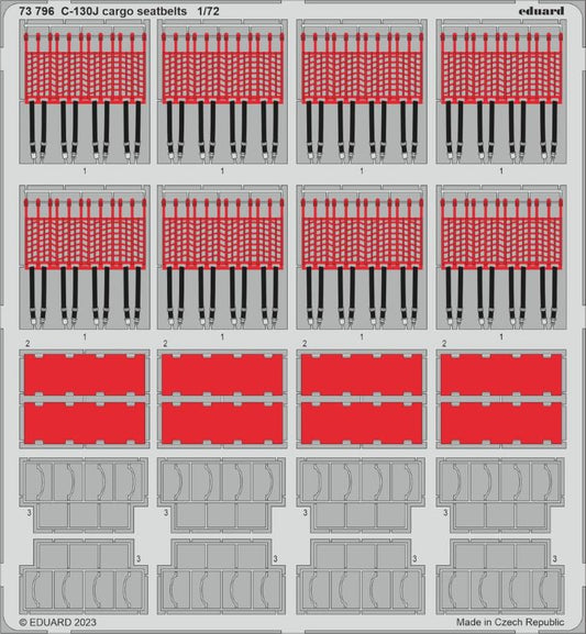 Eduard 73796 1/72 Aircraft- C130J Cargo Seatbelts for ZVE (Painted)