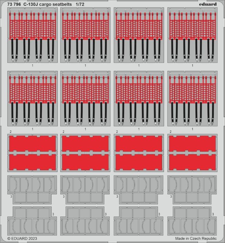 Eduard 73796 1/72 Aircraft- C130J Cargo Seatbelts for ZVE (Painted)