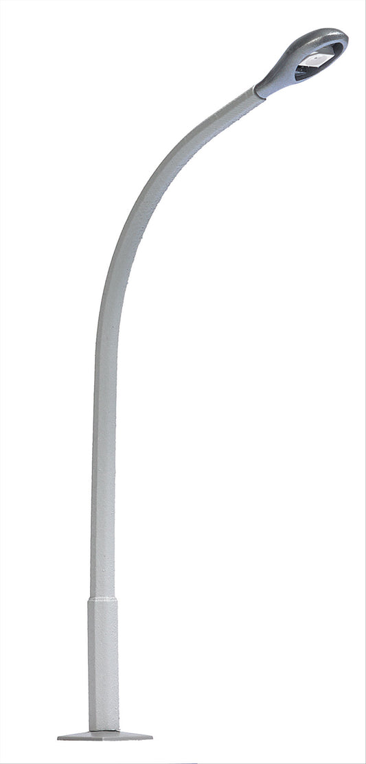 Busch 4126 HO Scale Curved Concrete Street Lamp, White LED