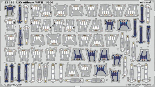 Eduard 53116 1/200 Ship- WWII USN Officers (Painted Self Adhesive)