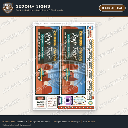 Alpine Railworks 30726O O Scale Tourist Signs - Sedona