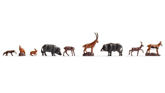 Noch 36745 N Scale Forest Animals Figure Set, pkg(9)