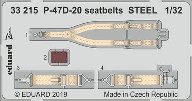 Eduard 33215 1/32 P-47D-20 Seatbelts STEEL Photo Etch