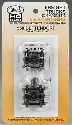 Kadee 550 HO Scale Bettendorf 50-Ton Fully Sprung Self-Centering Metal Trucks