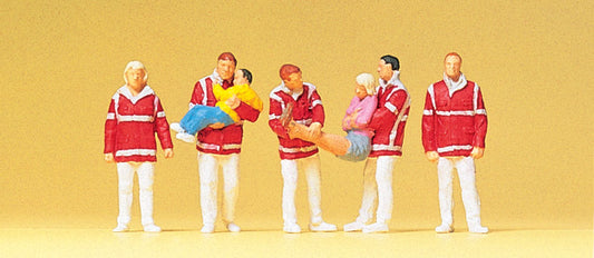 Preiser 10518 HO Scale Paramedics Carrying a Patient Figures
