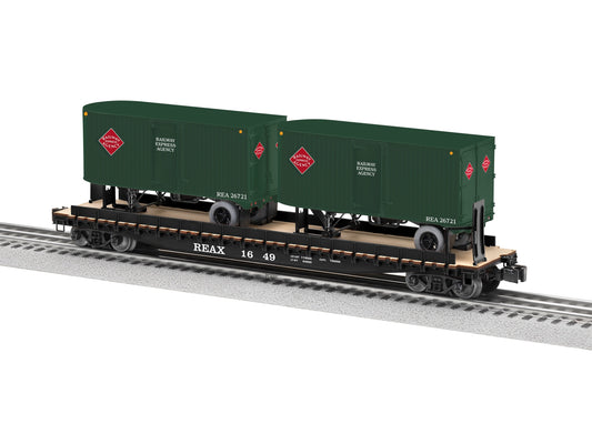 Lionel 6-2426730 O Gauge Railway Express Agency 50' TOFC Flatcar w/