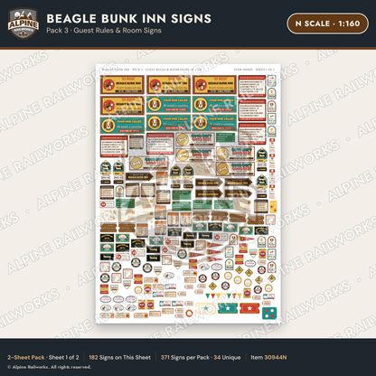 Alpine Railworks 30944N N Scale Roadside Signs - Dog-Shaped Inn