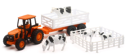New Ray SS-15825A 1/32 Kubota Farm Tractor Playset
