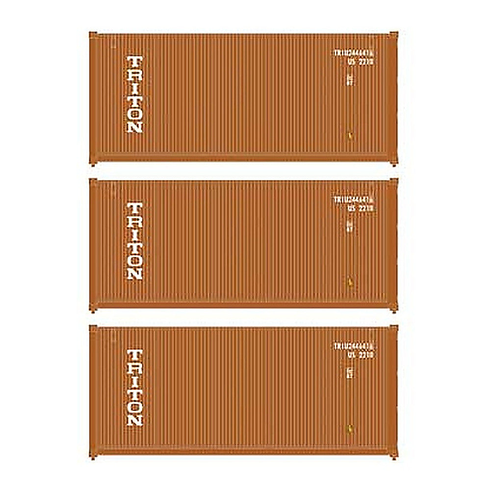 walthers scenemaster 18055 ho scale 20 fully corrugated container 3pk triton