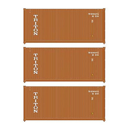 walthers scenemaster 18055 ho scale 20 fully corrugated container 3pk triton