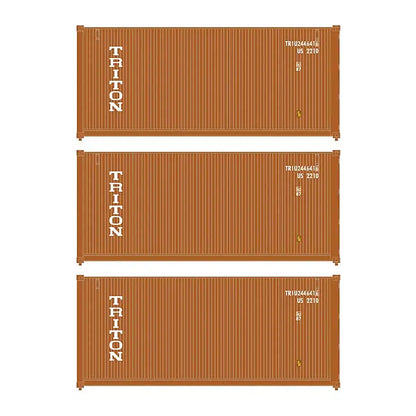 walthers scenemaster 18055 ho scale 20 fully corrugated container 3pk triton