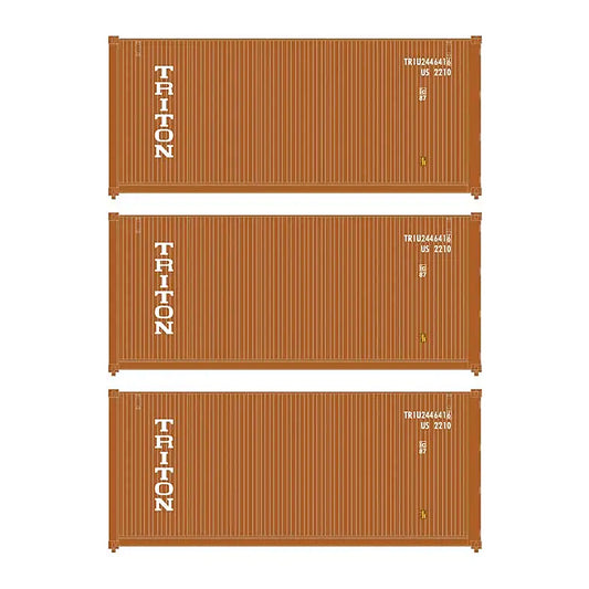 walthers scenemaster 18055 ho scale 20 fully corrugated container 3pk triton