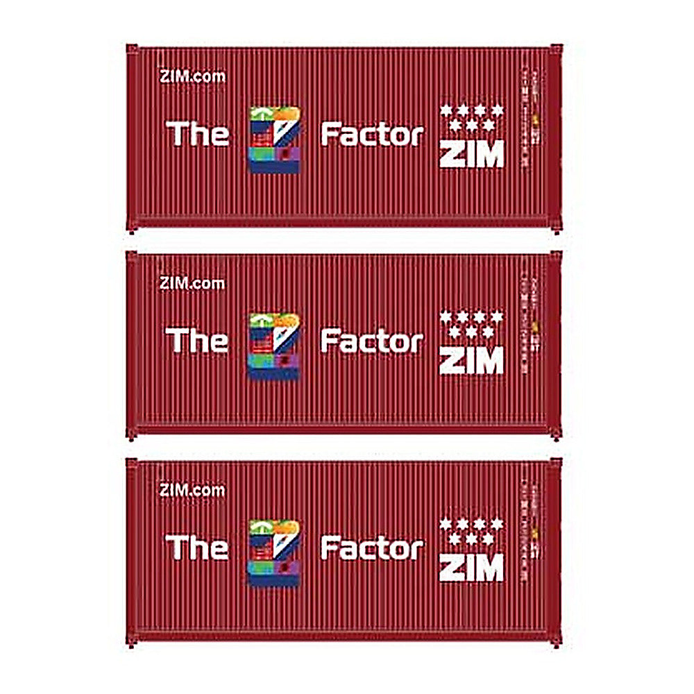 walthers scenemaster 18057 ho 20 container 3 pack zim