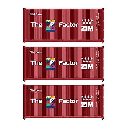 walthers scenemaster 18057 ho 20 container 3 pack zim