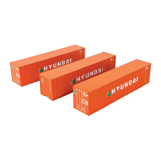 walthers scenemaster 18203 ho scale 40 flat panel container 3 pack hyundai