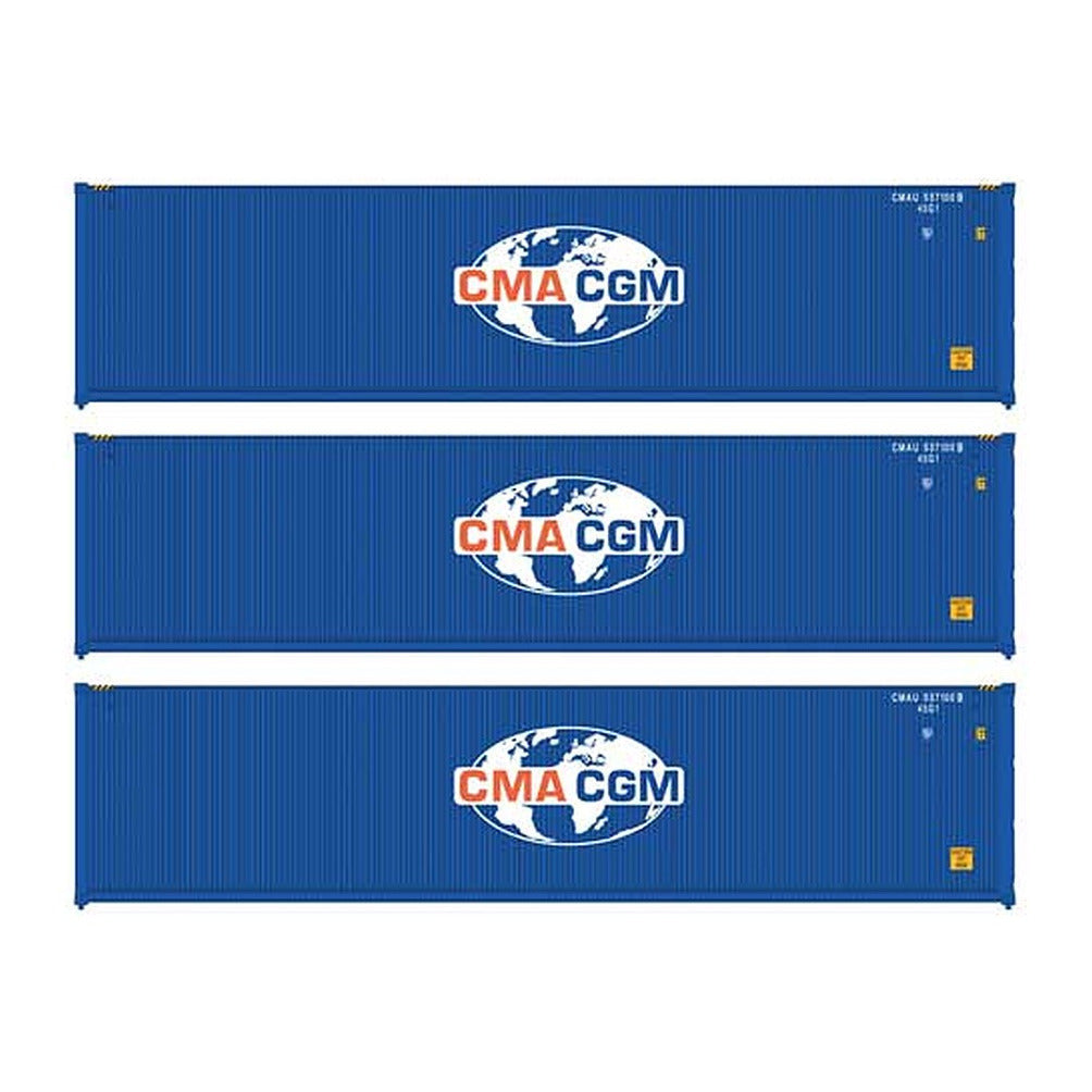 walthers scenemaster 18251 ho scale 40 fully corrugated container 3pk cma cgm