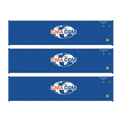 walthers scenemaster 18251 ho scale 40 fully corrugated container 3pk cma cgm