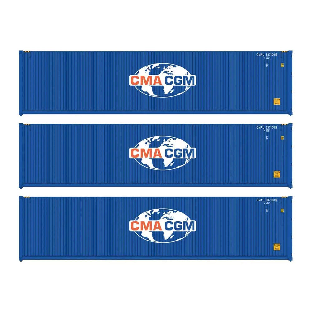 walthers scenemaster 18251 ho scale 40 fully corrugated container 3pk cma cgm