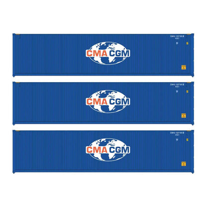 walthers scenemaster 18251 ho scale 40 fully corrugated container 3pk cma cgm