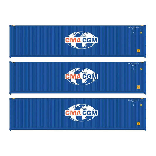 walthers scenemaster 18251 ho scale 40 fully corrugated container 3pk cma cgm