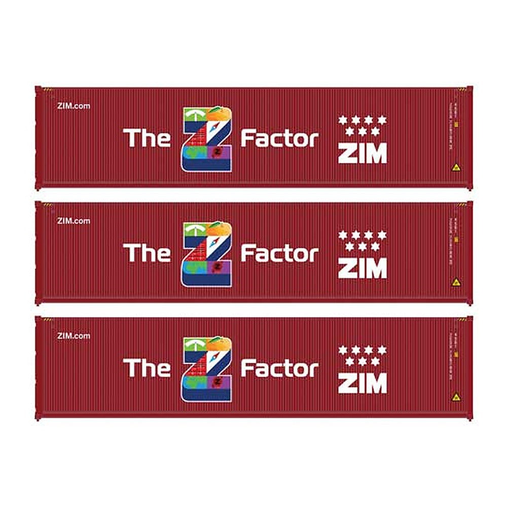 walthers scenemaster 18257 ho 40 corr container 3 pack zim