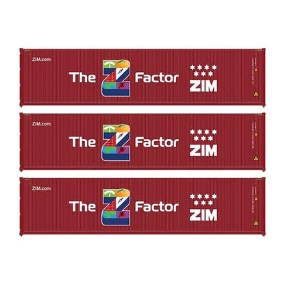 walthers scenemaster 18257 ho 40 corr container 3 pack zim