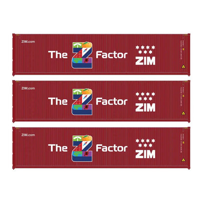 walthers scenemaster 18257 ho 40 corr container 3 pack zim