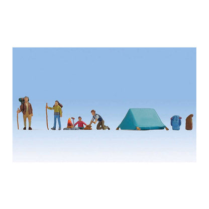 walthers scenemaster 6081 ho scale hikers and campers 4 campers tent acces