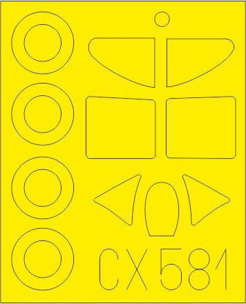 Eduard CX581 1/72 Mask D520 for HSG & Hobby 2000 Canopy Mask Set