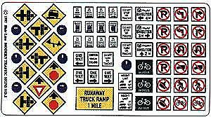 Blair Line 47 N Scale Highway Signs -- Modern Traffic 1971-Present (Full-Color)