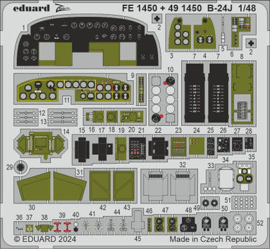Eduard FE1450 1/48 B-24J Zoom Set Zoom Photo Etch Set