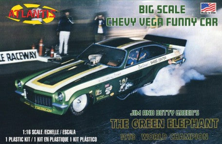 Atlantis Models 1494 1/16 Green Elephant Chevy Vega Funny Car (formerly Revell)