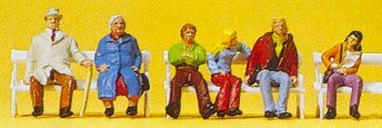 Preiser 10027 HO Scale Passengers Seated On Benches