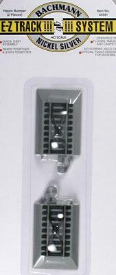 Bachmann 44591 HO Scale Hayes Wheel Stop w/Nickel Silver Rail & Gray Roadbed - E-Z Track(R) -- pkg(2)