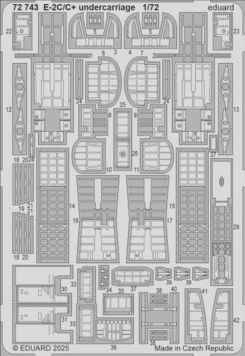 Eduard 72743 1/72 E-2C/C+ Undercarriage Photo Etched Set for HELLER