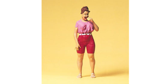 Preiser 45502 G Scale Woman with Hot Dog Figure