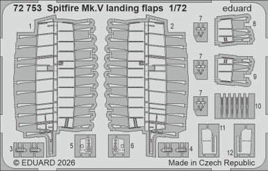 Eduard 72753 1/72 Photo Etch Spitfire Mk.V Landing Flaps for Eduard