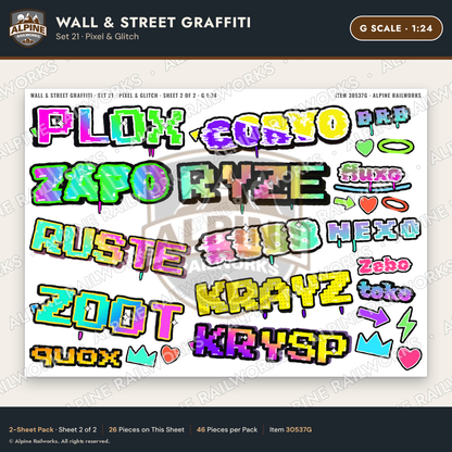 Alpine Railworks 30537G G Scale Wall & Street Graffiti Cut-Outs