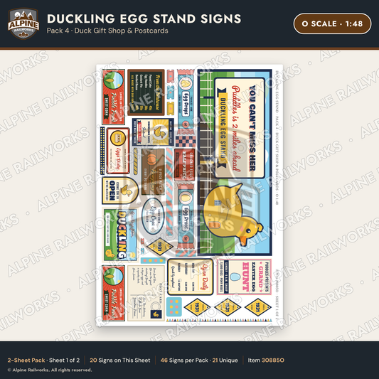 Alpine Railworks 30885O O Scale Roadside Signs - Giant Duck Farm Stand